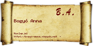 Bogyó Anna névjegykártya