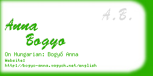anna bogyo business card